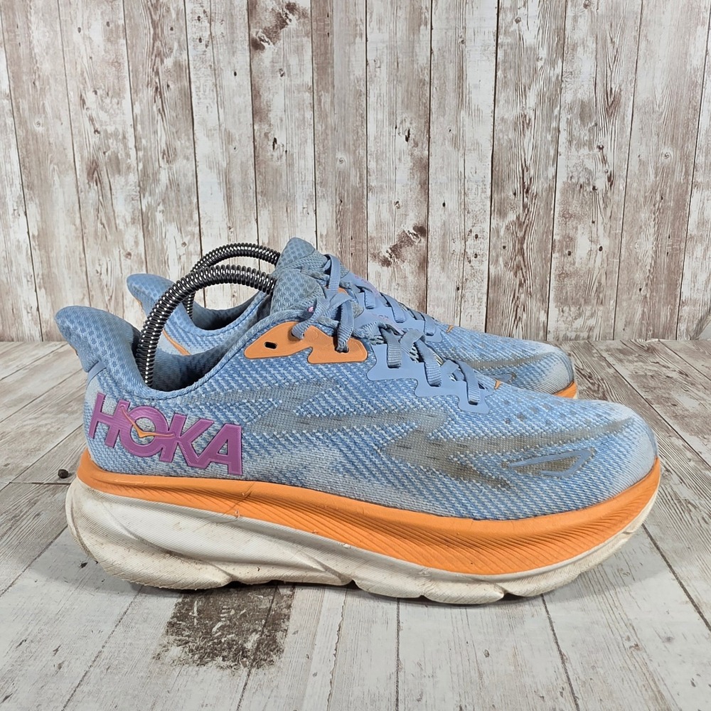 Hoka Clifton 9 Wide‎ Womens 8D Airy Blue Ice Water Running Shoes 1132211 ABIW
